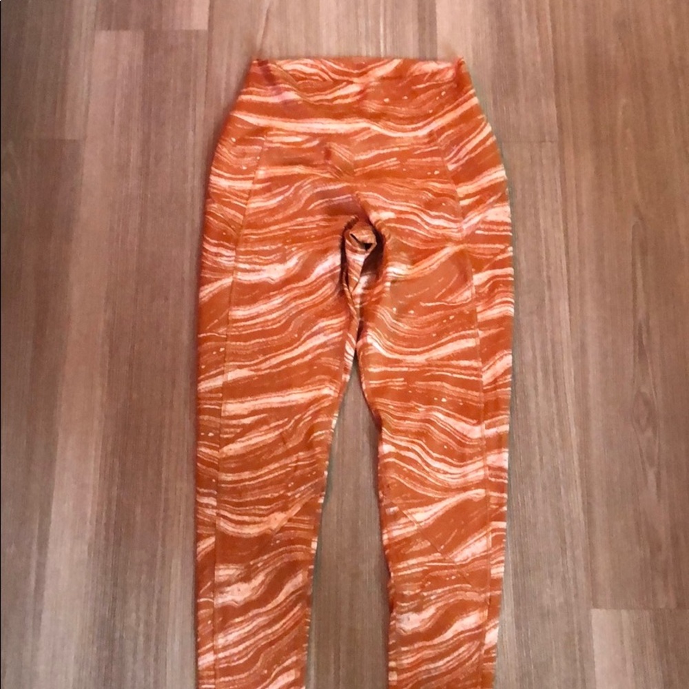 adidas Orange and White Patterned Leggings